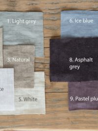 Linen Bedding Set with Zipper in Grey