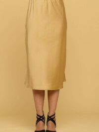Solid Satin Midi Skirt
