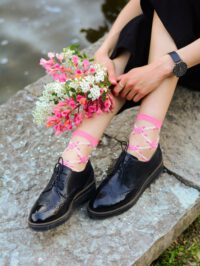 KRISTIN sheer pink socks for women