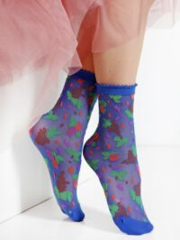 MICOL sheer blue socks for women