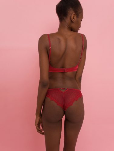 red silk lingerie set